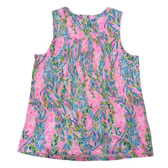NWT Lilly Pulitzer Dev Knit Tank Top Unicorn of the Sea Palm Beach Slub, Medium - Picture 8 of 8